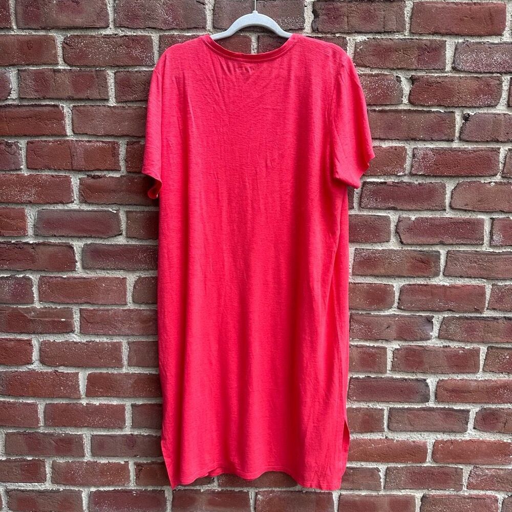 Eileen Fisher $198 Organic Hemp Cotton Short Sleeve Dress Coral XS NEW - Picture 4 of 7
